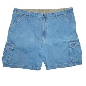Vintage Tri-Waist Denim Cargo Shorts – Size 40